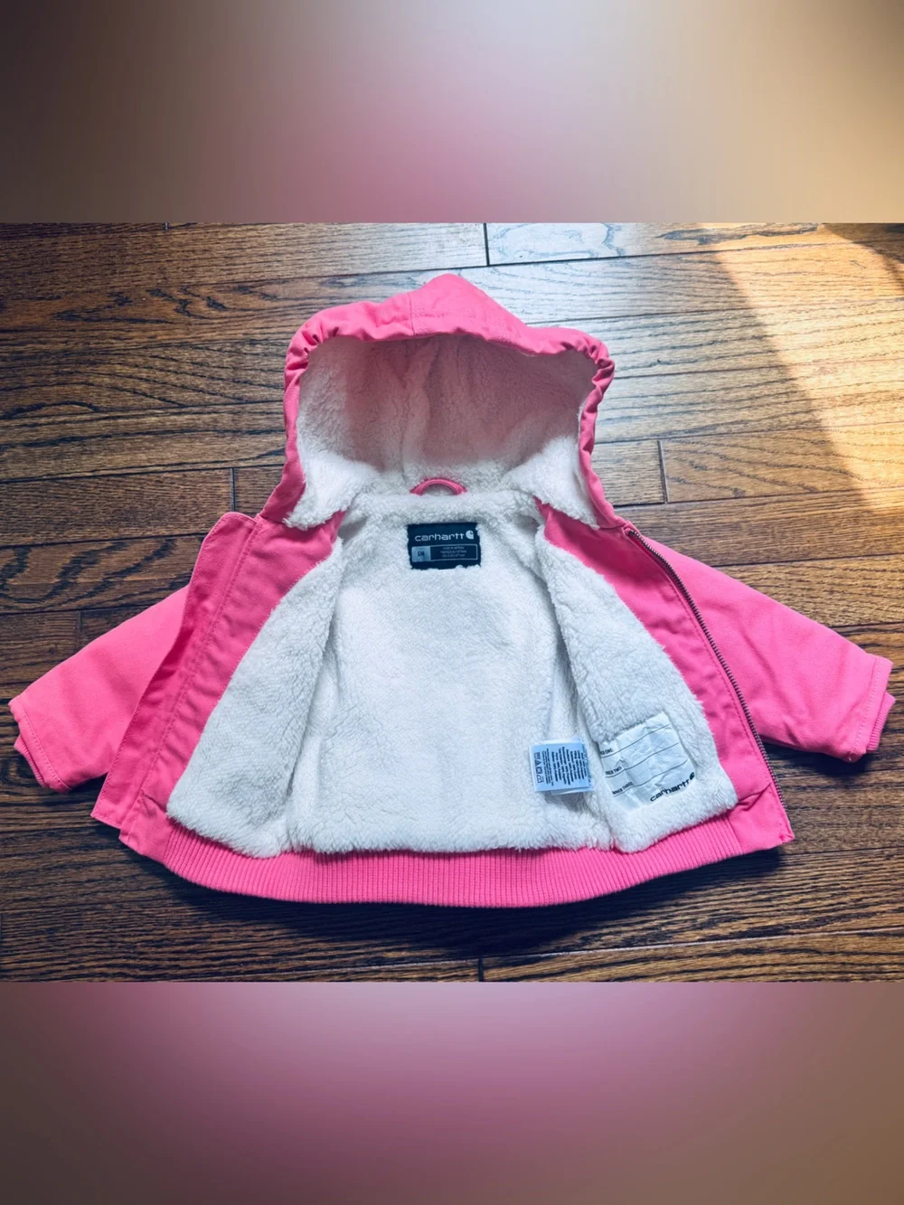 Carhartt Hooded Canvas Sherpa-Lined Jacket - Pink